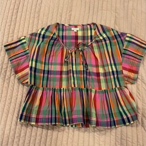 Anthropologie Pilcro Colorful Plaid Shirt